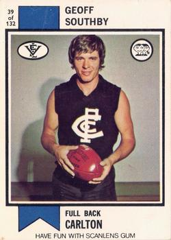 1974 Scanlens VFL #39 Geoff Southby Front